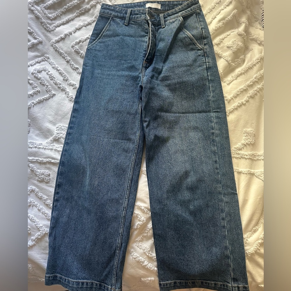 Oak & Fort Wide-Leg Denim Jeans